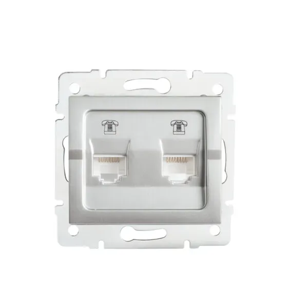 Double Numeric Telephone Socket Outlet (2pcs RJ11) LOGI