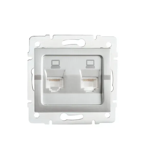 Double computer socket, independent (2x RJ45Cat 5e Jack) LOGI