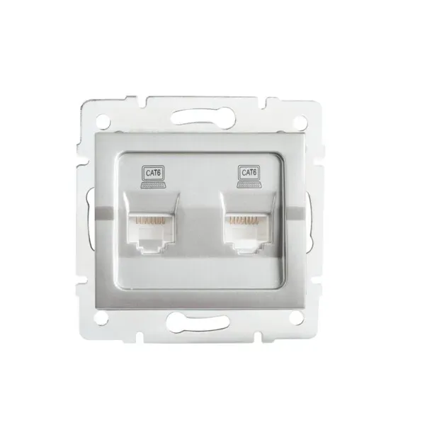 Double computer socket, independent (2x RJ45Cat 6 Jack) LOGI