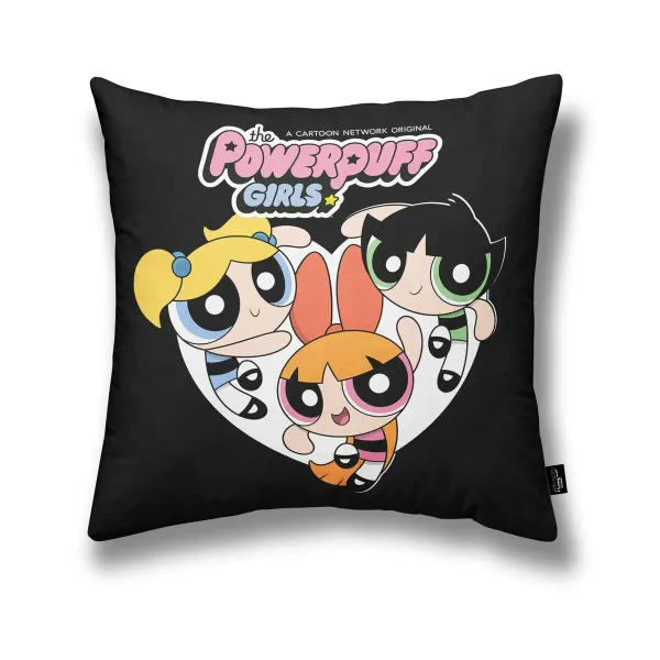 Spilvendrāna Powerpuff Girls Powerpuff B Melns Daudzkrāsains 45 x 45 cm