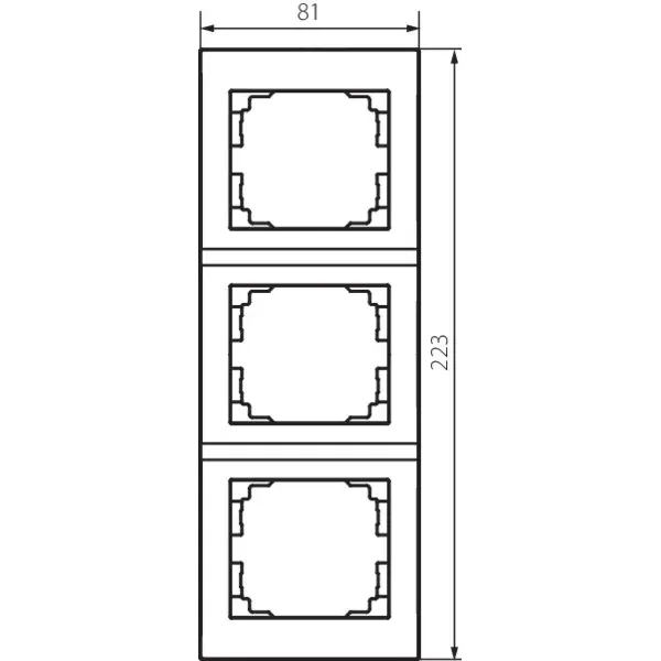 3 Gang Frame Vertical -with wing LOGI