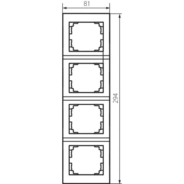 4 Gang Frame Vertical - with wing LOGI