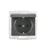 Socket Outlet Earthed - With Protection Cover - FireProof Plastic LOGI