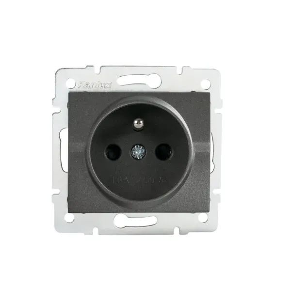 Type E single power socket with contact protection LOGI