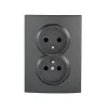 Type E double power socket, complete, with contact protection LOGI