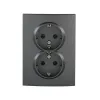 Double Socket Outlet 16A - 250V~ Schuko Type-Earthed LOGI