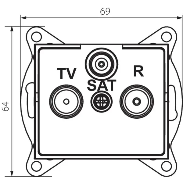 Radio/TV/SAT loop-through wall socket LOGI