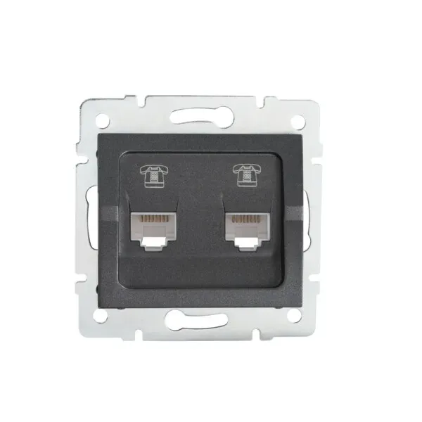 Double Numeric Telephone Socket Outlet (2pcs RJ11) LOGI