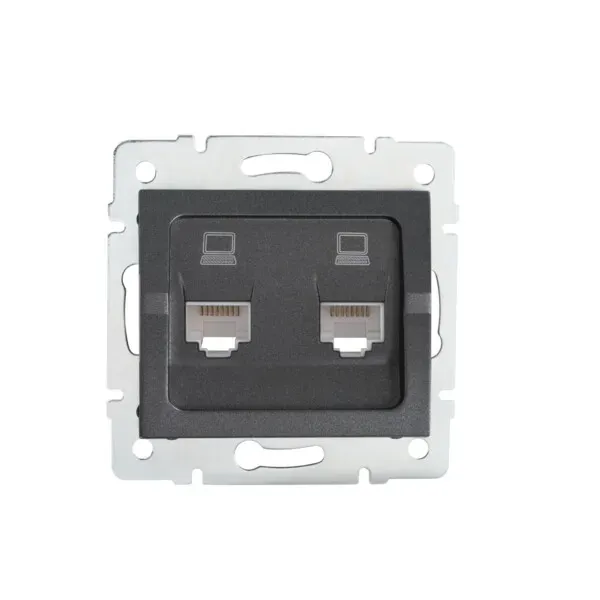 Double computer socket, independent (2x RJ45Cat 5e Jack) LOGI