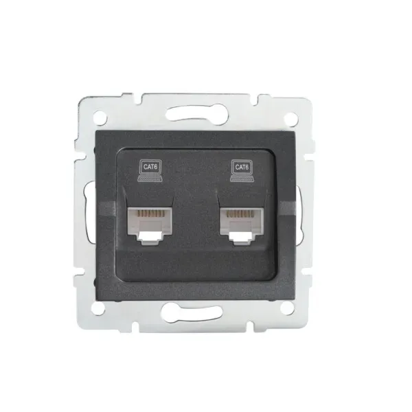 Double computer socket, independent (2x RJ45Cat 6 Jack) LOGI