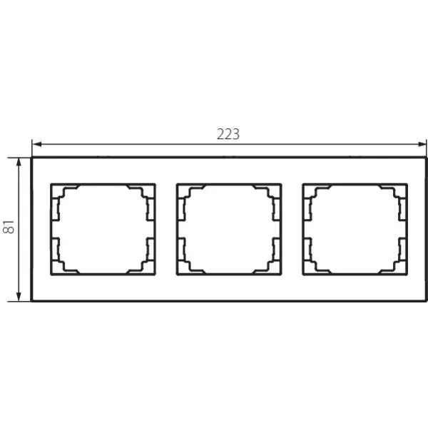 3 Gang Frame Horizontal - with wing LOGI