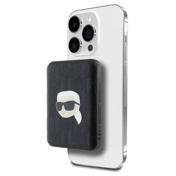 Karl Lagerfeld Karl Head Pin MagSafe - Wireless Power Bank 5000 mAh 15W (black)