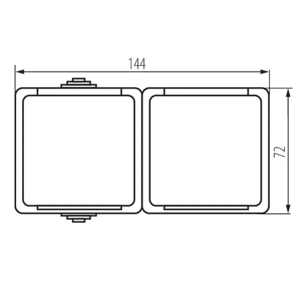 Type E double power socket with contact protection TEKNO