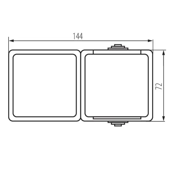 Single-pole switch and type E power socket with contact protection TEKNO