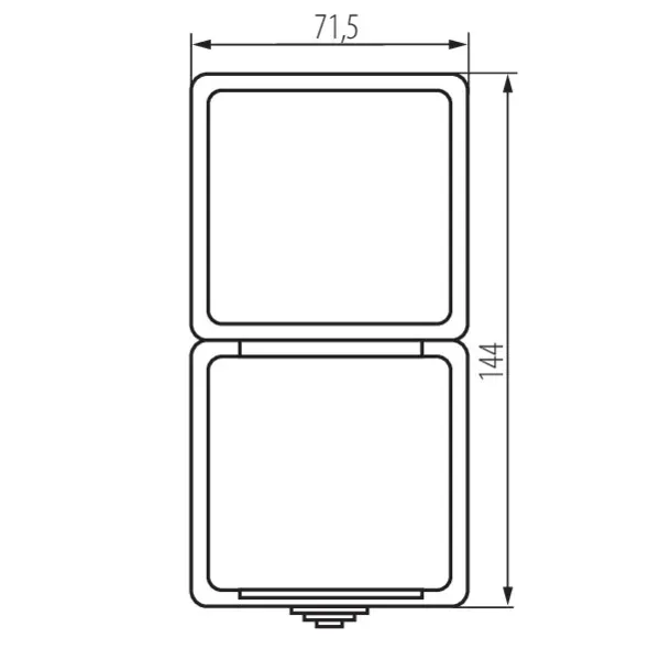 Single-pole switch and type E power socket, vertical, with contact protection TEKNO