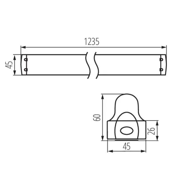 T8 LED tube linear fittings ALDO 4LED