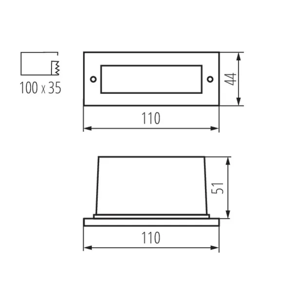 Recessed light fitting TAXI SMD