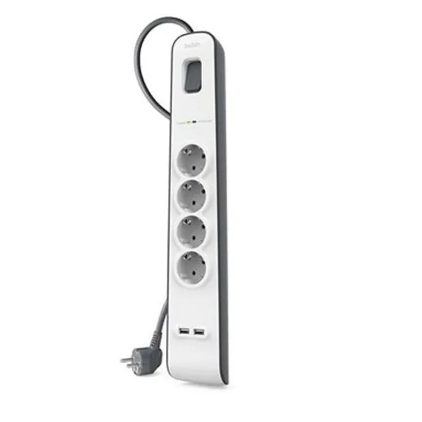 4-socket plugboard with power switch Belkin BSV401VF2M USB x 2 (2 m)