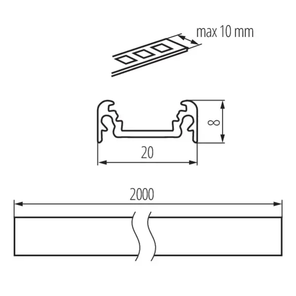 Aluminium profile PROFILO D