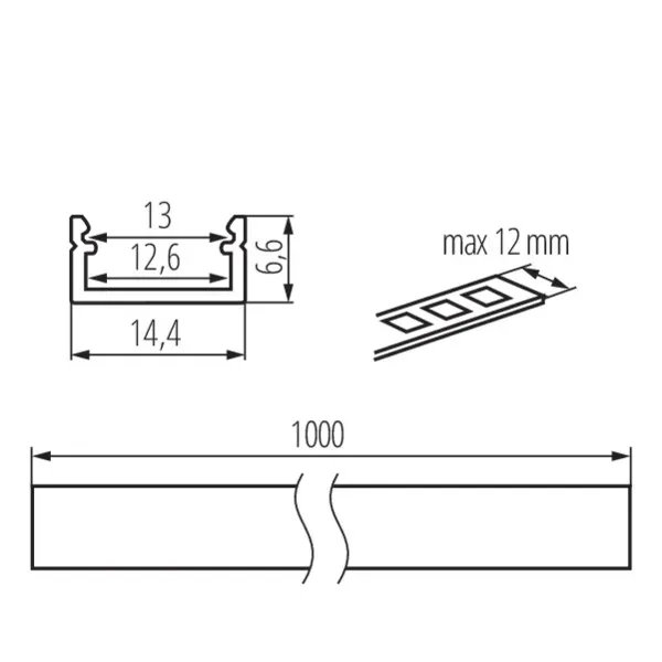 Aluminium profile PROFILO J