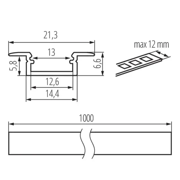 Aluminium profile PROFILO K