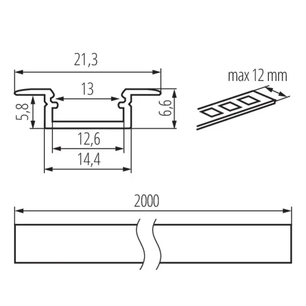 Aluminium profile PROFILO K