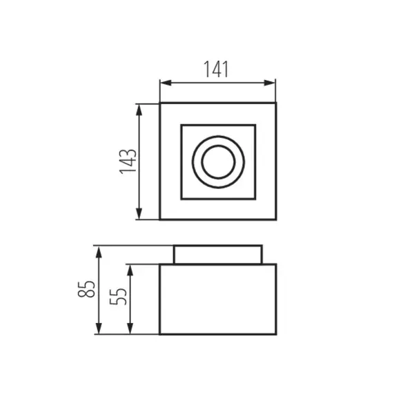 Ceiling-mounted spotlight fitting STOBI