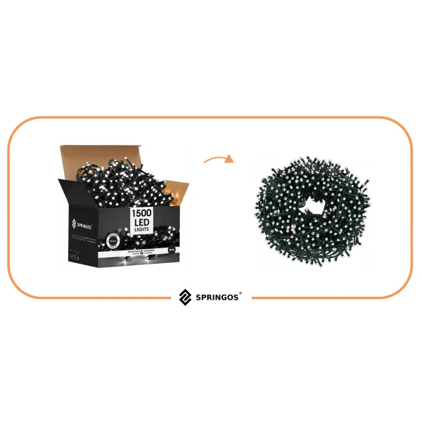 Jouluvalot Springos CL1501 1500 LED 90 m