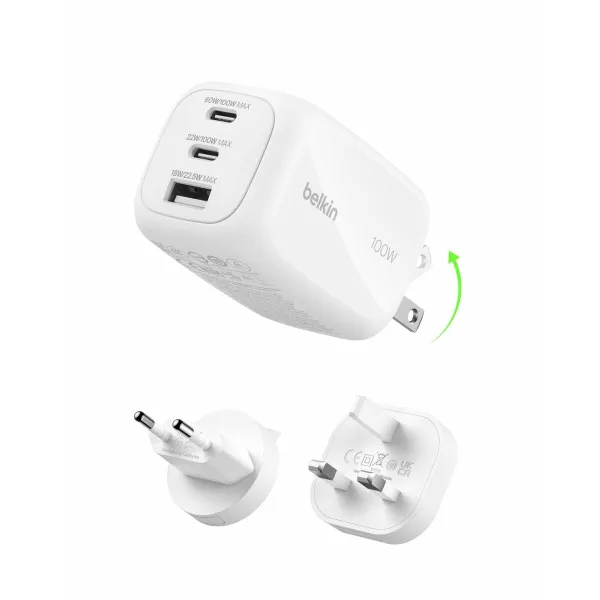 USB laidas Belkin WCH016HQWH Balta