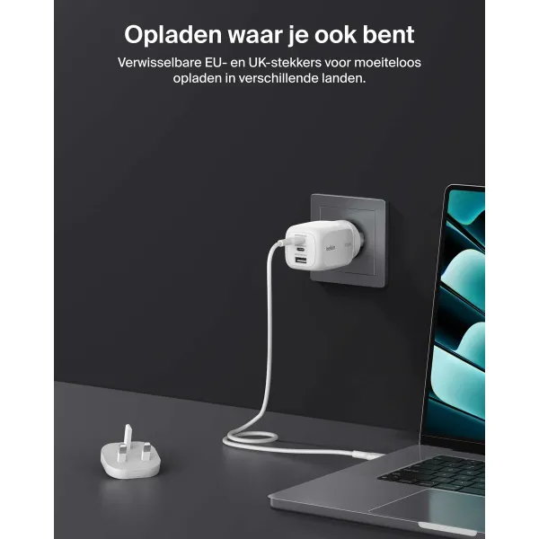 USB laidas Belkin WCH016HQWH Balta