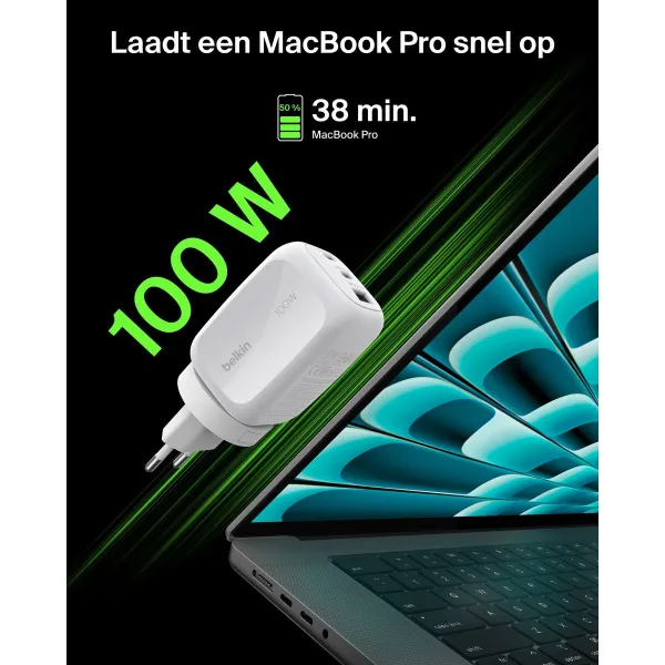 USB laidas Belkin WCH016HQWH Balta