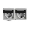 Schuko double socket with contact protection TEKNO