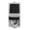 Multiple light switch and Schuko socket outlet with contact protection TEKNO