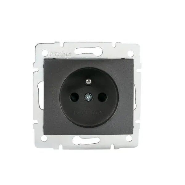 Type E single power socket with contact protection DOMO