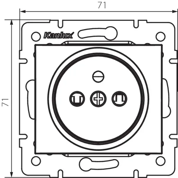 Type E single power socket with contact protection DOMO