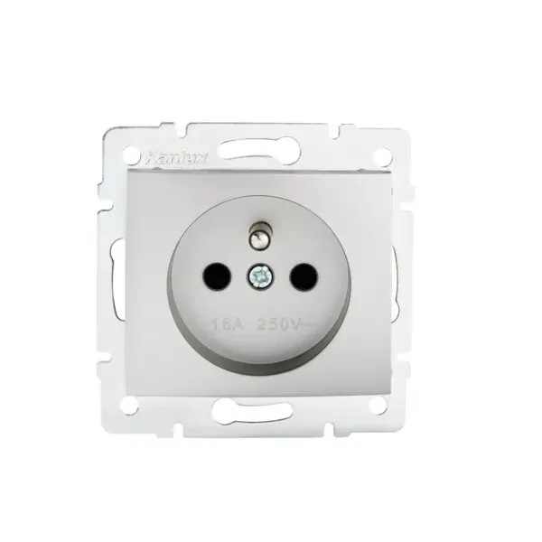 Type E single power socket with contact protection DOMO