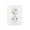 Type E double power socket, complete, with contact protection LOGI