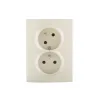 Type E double power socket, complete, with contact protection LOGI