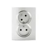 Type E double power socket, complete, with contact protection LOGI