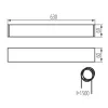 T8 LED tube linear fittings ALIN 4LED 630mm