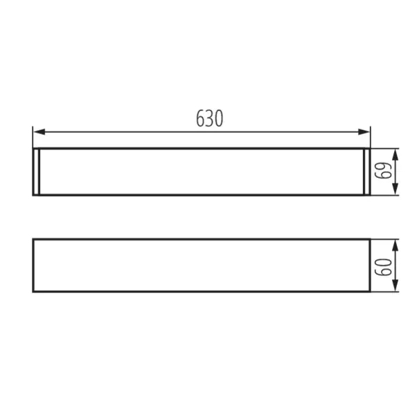 T8 LED tube linear fittings ALIN 4LED 630mm NT