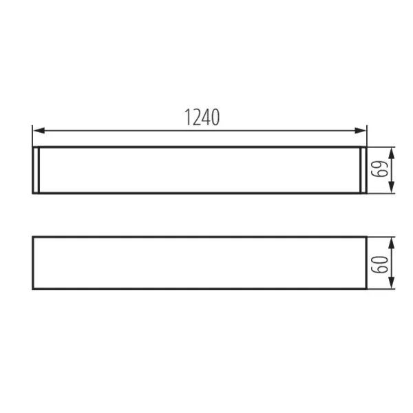 T8 LED tube linear fittings ALIN 4LED 1240mm NT