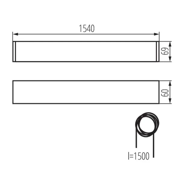 T8 LED tube linear fittings ALIN 4LED 1540mm