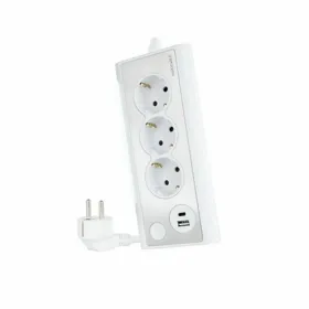 Schuko 3 virzienu daudzligzdu adapteris NANOCABLE 10.37.0013-W Balts (1,5 m)