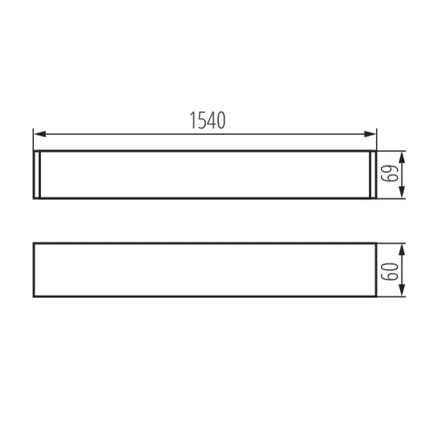 T8 LED tube linear fittings ALIN 4LED 1540mm NT