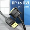 DisplayPort - DVI Adapteri Vention HAFBG Musta 1,5 m