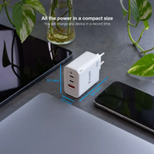 Wall Charger TooQ TQWC-GANQC2PD65WT 65 W