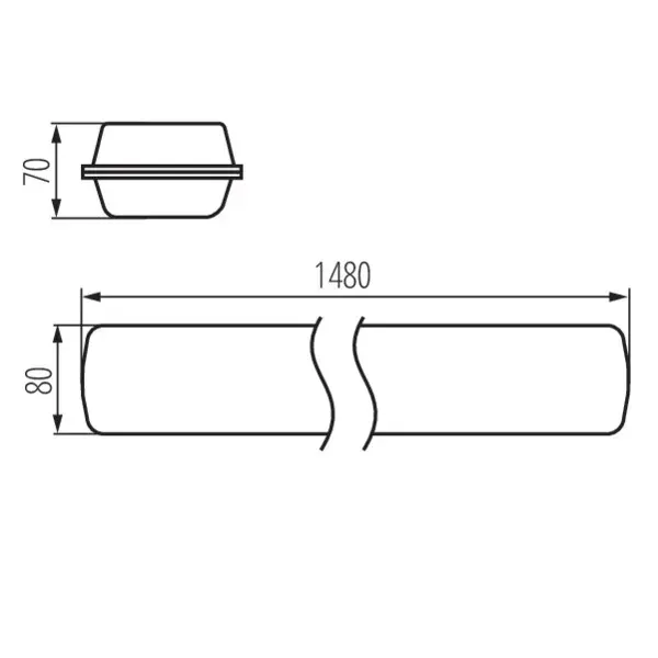 LED dustproof lighting fitting FUTURIO LED 55W 1480mm