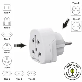 Plug socket Muvit For Change MCADP0007 White Surface