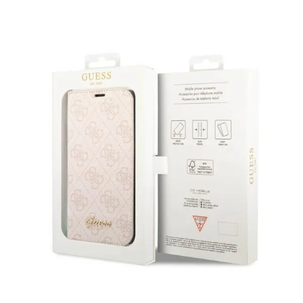 Guess 4G Metal Camera Outline Booktype Case - Case for iPhone 14 (Pink)